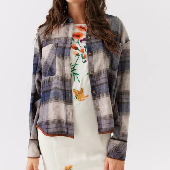 BDG Carl Slouchy Flannel Button-Down Shirt Size Small - Picture 2 of 9